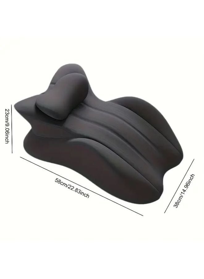 Black Ergonomic Bed Pillows Set Machine Washable for Reading and Phone Use - Image 5